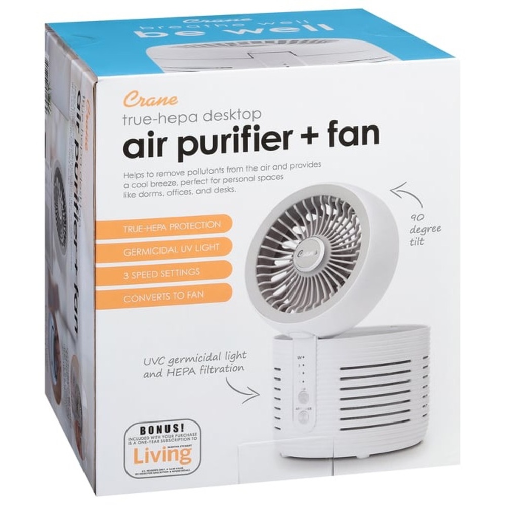 NIB 2-In-1 Desk Top Air Purifier & Fan with HEPA Filter EE-5073